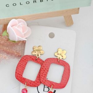 Boucles d'doreilles corail en cuir colorbijoux