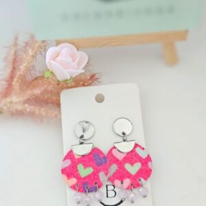 Boucles d'oreilles cuir ronde multicolore colorbijoux