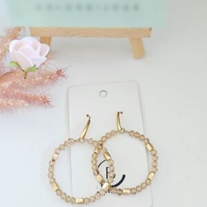 Boucles d'oreilles en perle en verre beige
