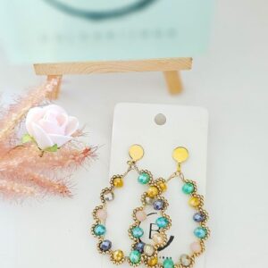 Boucles d'oreilles goutte perle verre multicolore colorbijoux