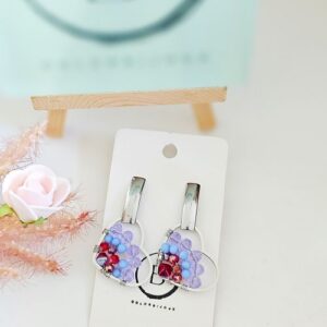 Boucles d'oreilles lilas en perle de verre colorbijoux