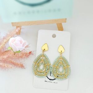 Boucles d'oreilles perle verre vert colorbijoux