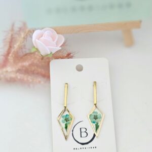 Boucles d&rsquo;oreilles en résine vert