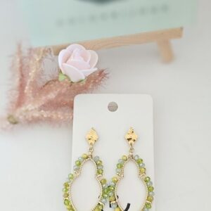 Boucles d'oreilles vert perles de verre colorbijoux