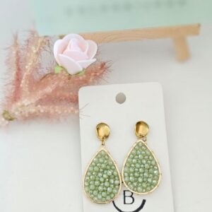 Boucles d'oreilles vertes en perle de verre colorbijoux