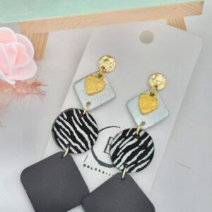 Boucles d'reilles 2 carrés argentés