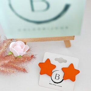 Puce etoile orange cuir colorbijoux