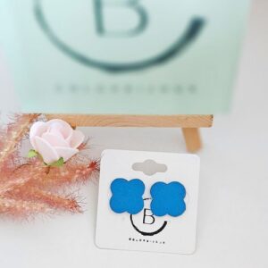 Puce fleur bleu cuir colorbijoux