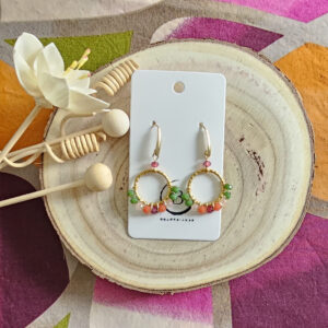 Boucles d'oreilles Arielle en perles de verre multicolore (1)