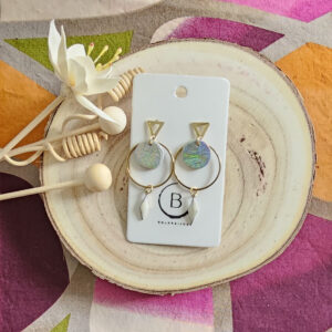 Boucles d'oreilles Candy en cuir argent (1)