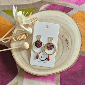 Boucles d'oreilles Candy en cuir rouge (1)