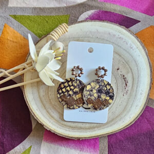 Boucles d'oreilles Céleste en cuir marron (1)