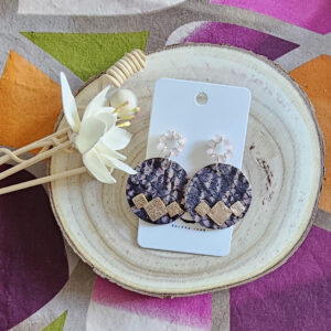 Boucles d'oreilles Céleste en cuir rose (1)