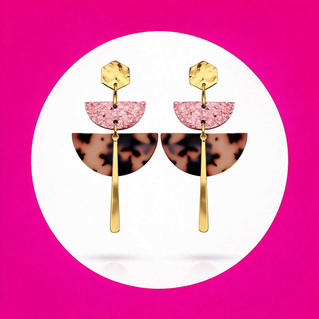 Boucles d'oreilles Charlotte en cuir bronze (2)