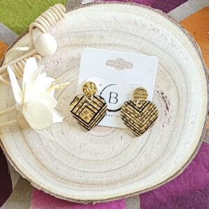 Boucles d'oreilles Girly en cuir doré (2)