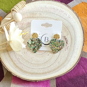 Boucles d'oreilles Girly en cuir milticolore pailleté (1)