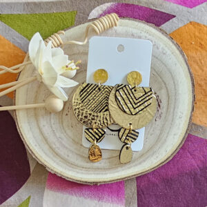 Boucles d'oreilles Glow en cuir doré (1)
