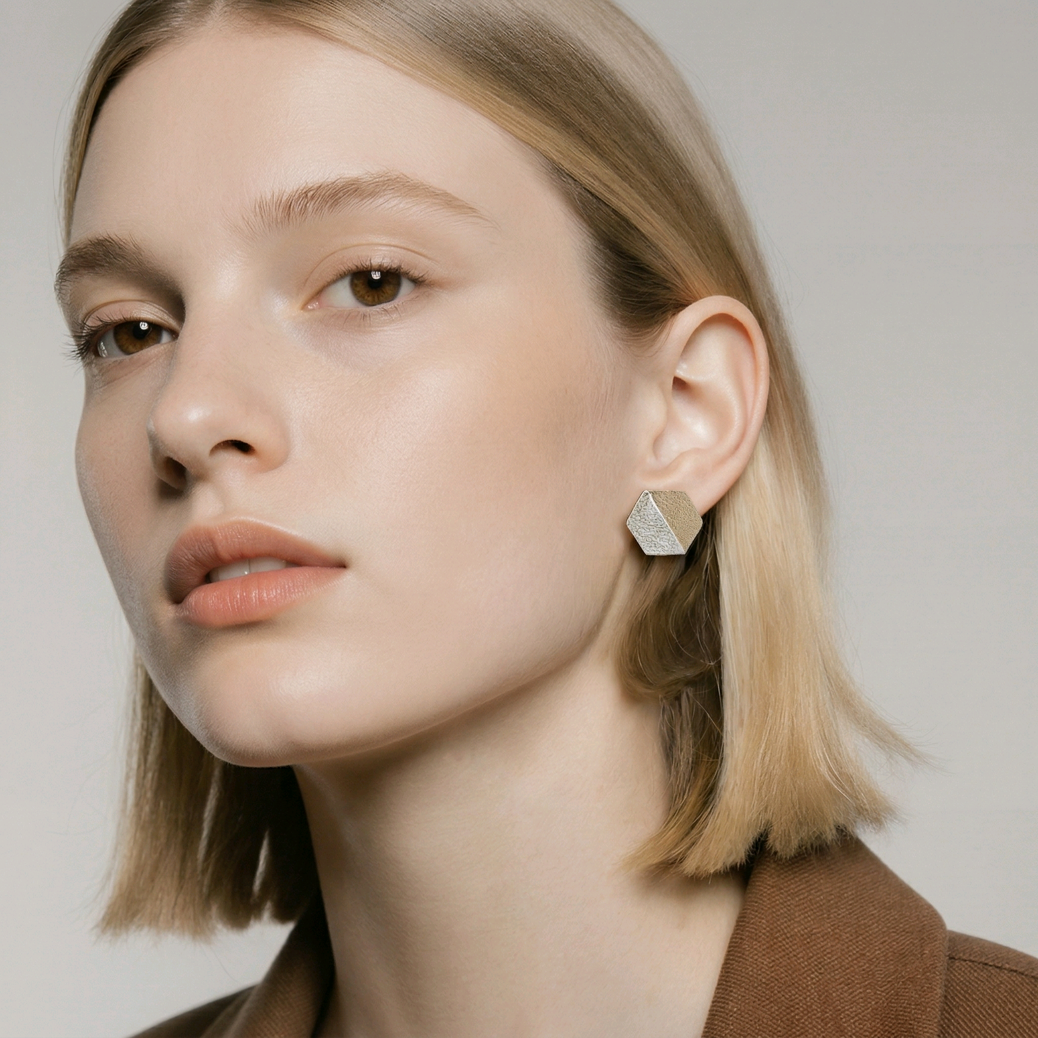 Boucles d'oreilles Jasmin en cuir beige beige clair(3)