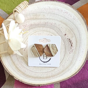 Boucles d'oreilles Jasmin en cuir doré multicolore (1)