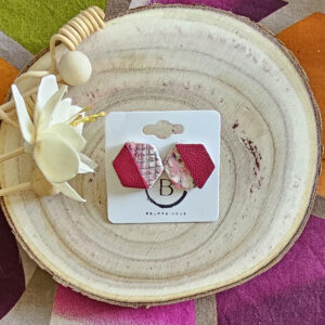 Boucles d'oreilles Jasmin en cuir rose framboise (1)