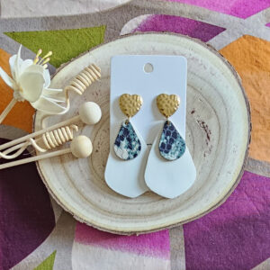 Boucles d'oreilles June cuir vert (1)