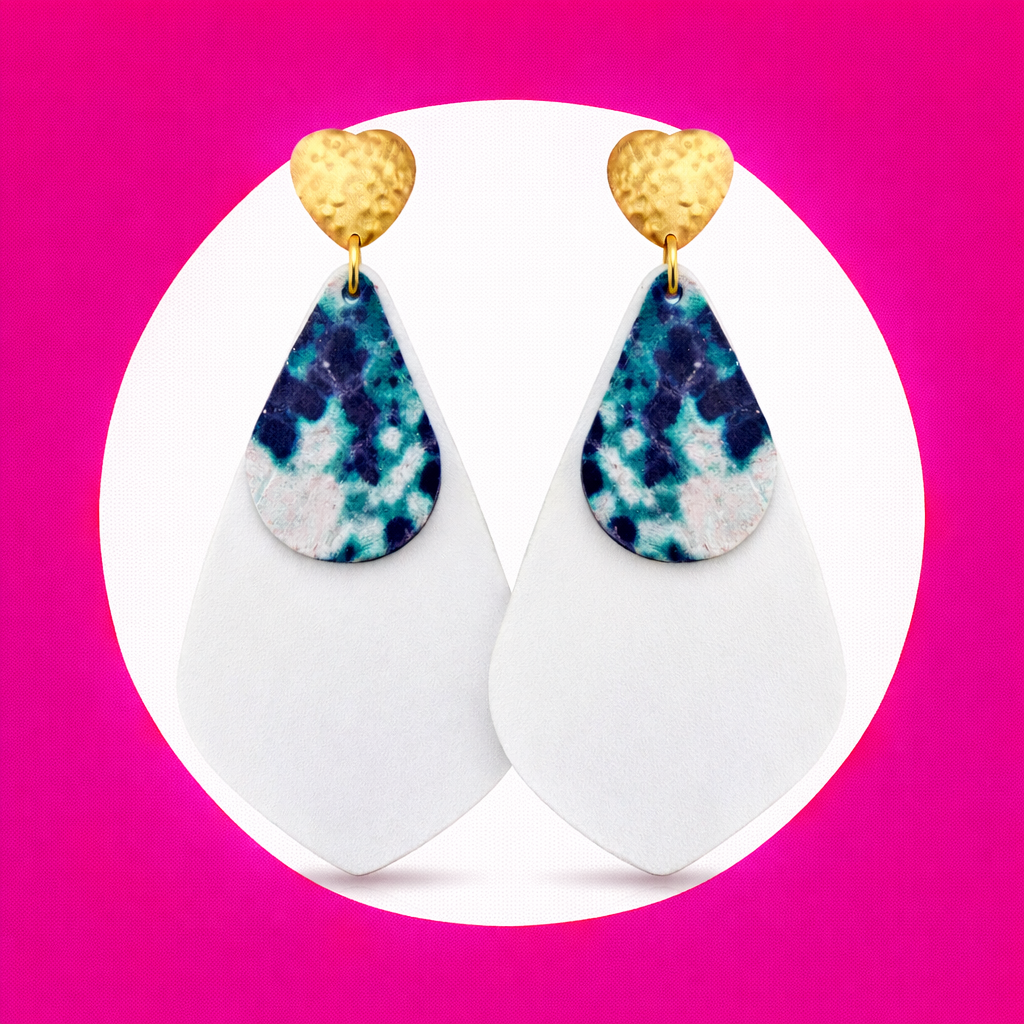 Boucles d'oreilles June cuir vert (1)