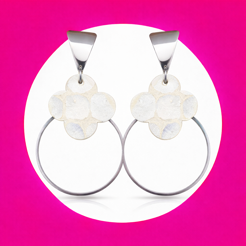 Boucles d'oreilles Lina beige (2)