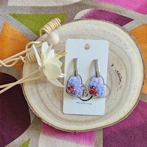 Boucles d'oreilles Lovely en perles de verre bleu (1)