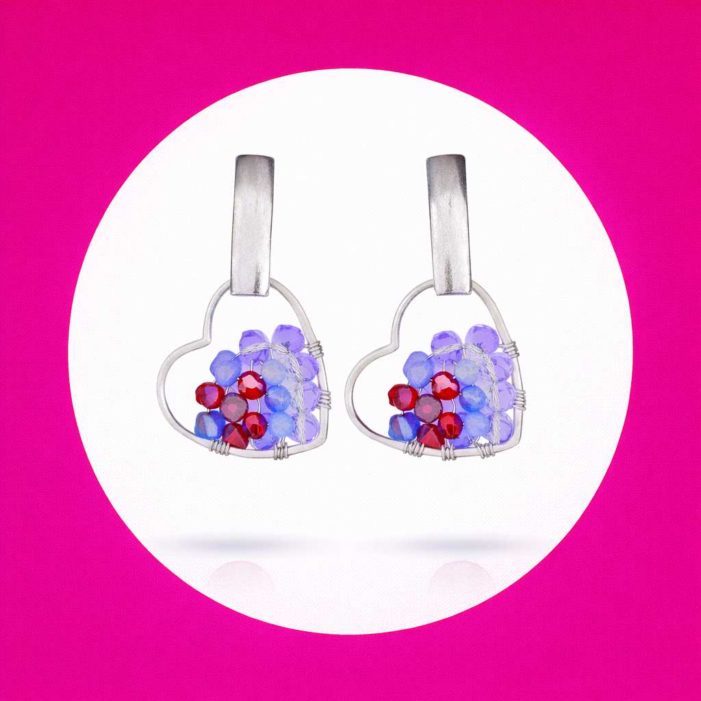 Boucles d'oreilles Lovely en perles de verre bleu (2)