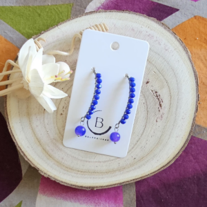 Boucles d'oreilles Melissa en perles de verre bleu (1)