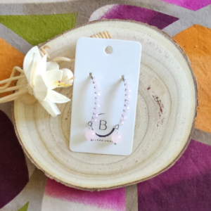 Boucles d'oreilles Melissa en perles de verre rose (1)