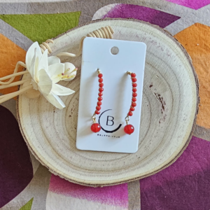 Boucles d'oreilles Melissa en perles de verre saumon (3)