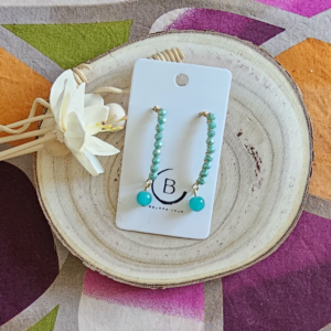 Boucles d'oreilles Melissa en perles de verre turquoise (1)