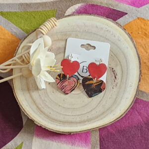 Boucles d'oreilles Valentina en cuir rouge (1)