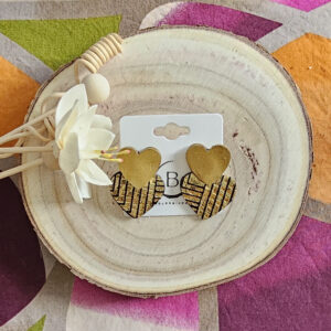 Boucles d'oreilles Venise en cuir doré (1)