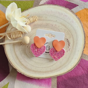 Boucles d'oreilles Venise en cuir orange (1)