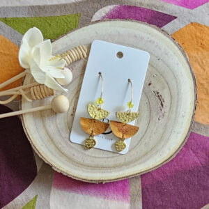 boucles d'oreilles Lola en cuir jaune orange (1)