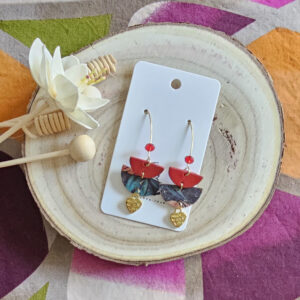 boucles d'oreilles Lola en cuir rouge (1)